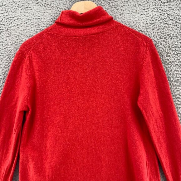 Ann Taylor Sweater Womens Medium Red Wool Blend Turtleneck Pullover Stretch Knit - Picture 4 of 10